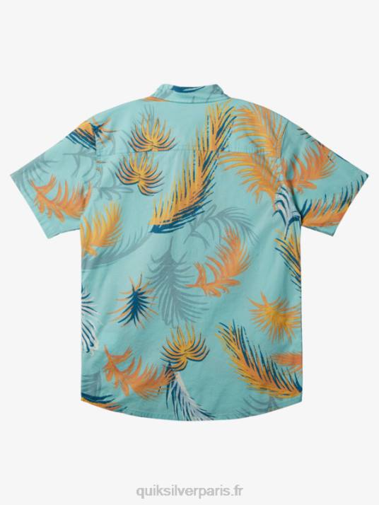garçons Quiksilver chemise à manches courtes à imprimé tropical D6PT1912 pépin tropical bleu ange