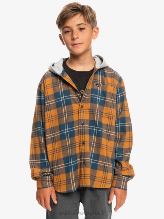 garçons Quiksilver chemise à manches longues à capuchon halidon 8-16 D6PT2309 lièvre à la cassonade