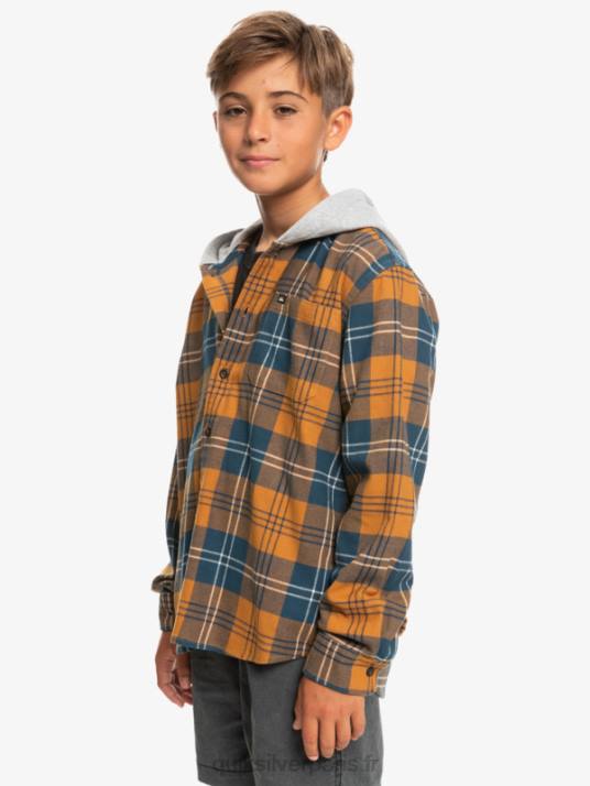 garçons Quiksilver chemise à manches longues à capuchon halidon 8-16 D6PT2309 lièvre à la cassonade
