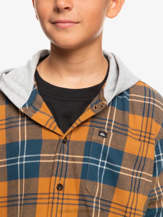 garçons Quiksilver chemise à manches longues à capuchon halidon 8-16 D6PT2309 lièvre à la cassonade