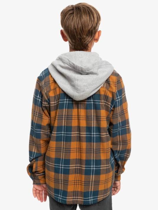garçons Quiksilver chemise à manches longues à capuchon halidon 8-16 D6PT2309 lièvre à la cassonade