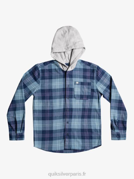 garçons Quiksilver chemise à manches longues à capuchon halidon 8-16 D6PT2310 lièvre bleu provençal