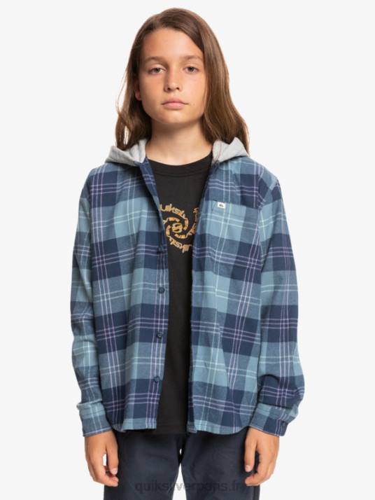 garçons Quiksilver chemise à manches longues à capuchon halidon 8-16 D6PT2310 lièvre bleu provençal