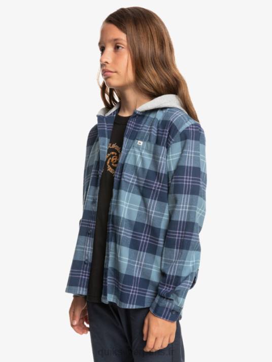 garçons Quiksilver chemise à manches longues à capuchon halidon 8-16 D6PT2310 lièvre bleu provençal