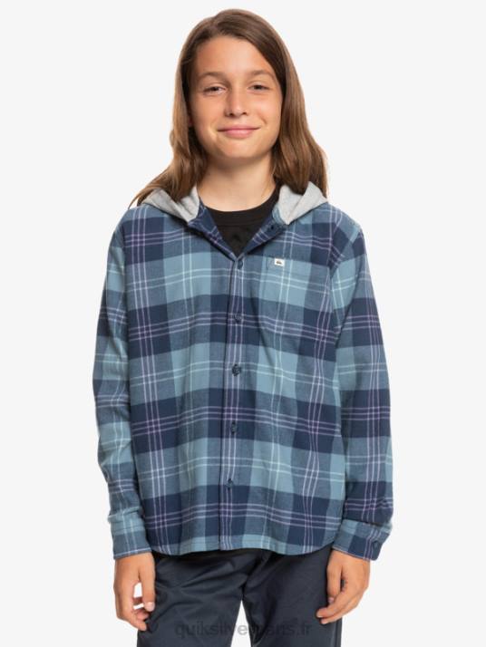 garçons Quiksilver chemise à manches longues à capuchon halidon 8-16 D6PT2310 lièvre bleu provençal