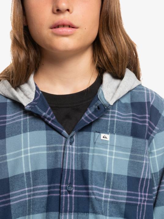 garçons Quiksilver chemise à manches longues à capuchon halidon 8-16 D6PT2310 lièvre bleu provençal