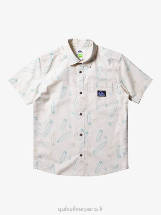 garçons Quiksilver où est ma chemise à manches courtes D6PT2008 bouleau où est ma planche