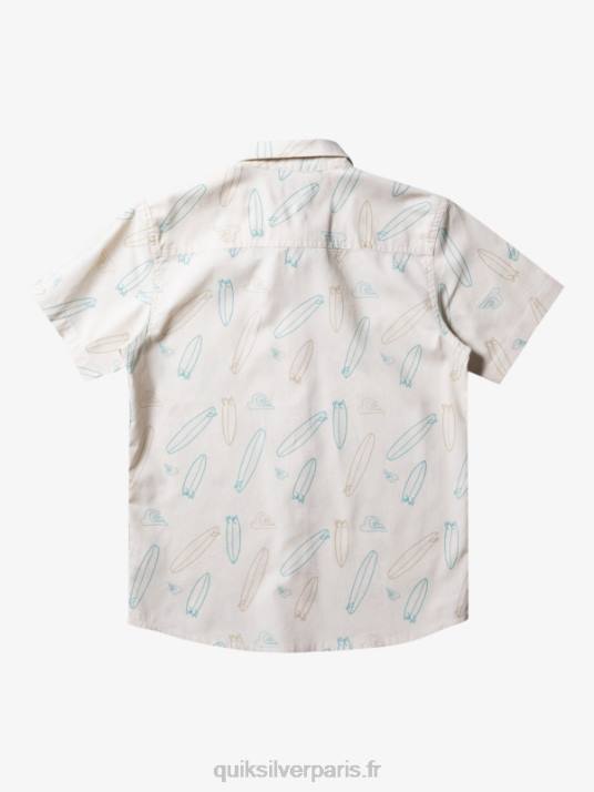 garçons Quiksilver où est ma chemise à manches courtes D6PT2008 bouleau où est ma planche