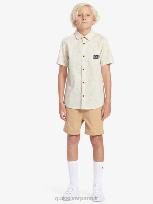 garçons Quiksilver où est ma chemise à manches courtes D6PT2008 bouleau où est ma planche
