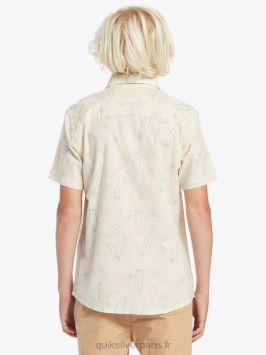 garçons Quiksilver où est ma chemise à manches courtes D6PT2008 bouleau où est ma planche