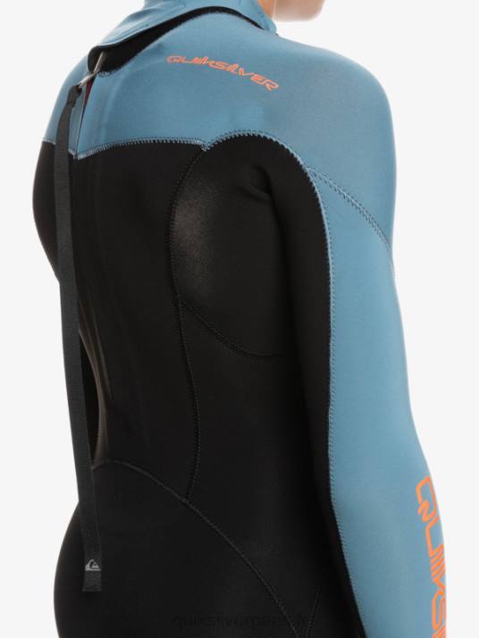 garçons Quiksilver 8-16 3/2mm sessions quotidiennes back zip wetsuit D6PT2223 noir/bleu provincial