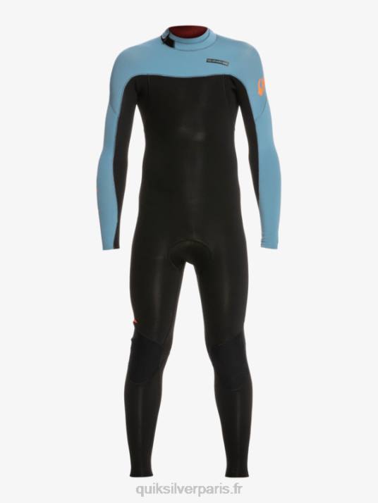 garçons Quiksilver 8-16 3/2mm sessions quotidiennes back zip wetsuit D6PT2223 noir/bleu provincial