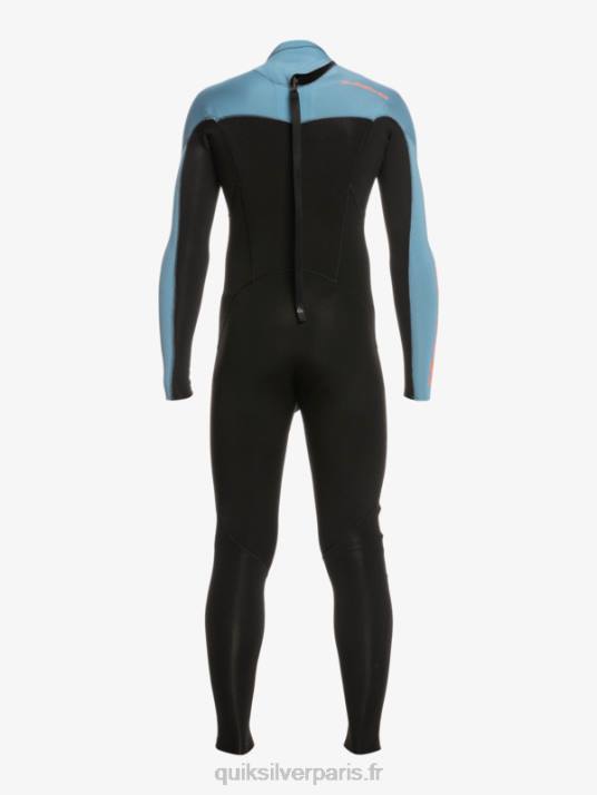 garçons Quiksilver 8-16 3/2mm sessions quotidiennes back zip wetsuit D6PT2223 noir/bleu provincial