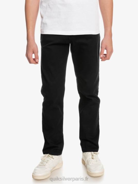 garçons Quiksilver 8-16 jusqu\'à pantalons d\'union de tous les jours D6PT2240 noir