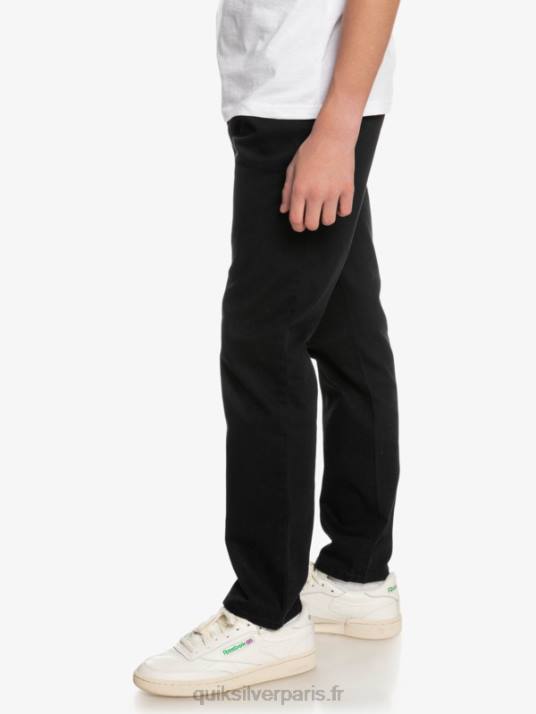 garçons Quiksilver 8-16 jusqu\'à pantalons d\'union de tous les jours D6PT2240 noir