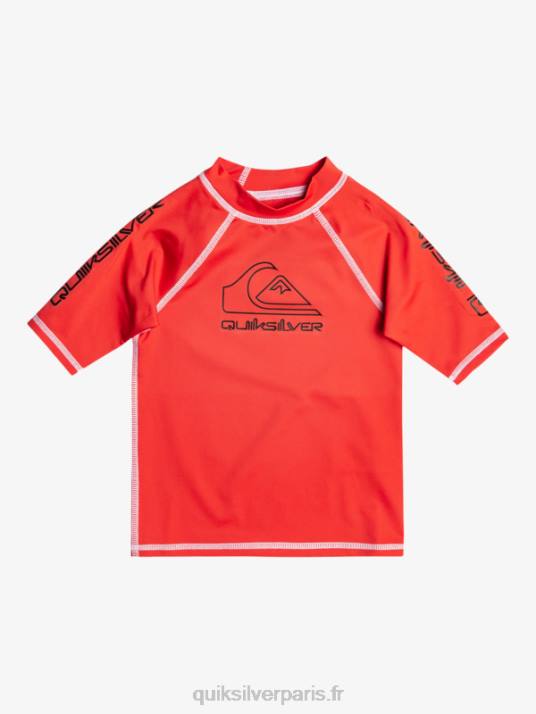 garçons Quiksilver 2-7 on tour manches courtes upf 50 rashguard D6PT2116 rouge à haut risque