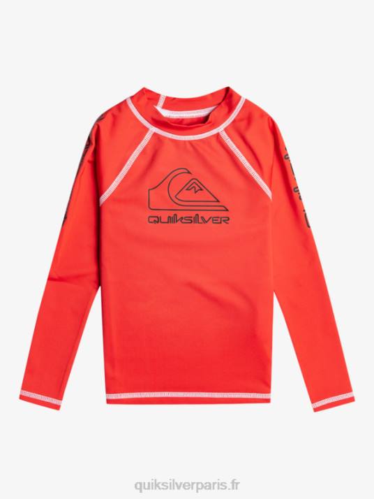 garçons Quiksilver 2-7 on tour rashguard manches longues upf 50 D6PT2220 rouge à haut risque