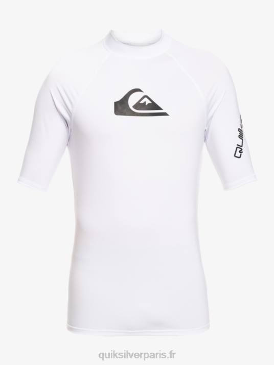 garçons Quiksilver 2-7 tous les temps manches courtes upf 50 rashguard D6PT2126 blanc