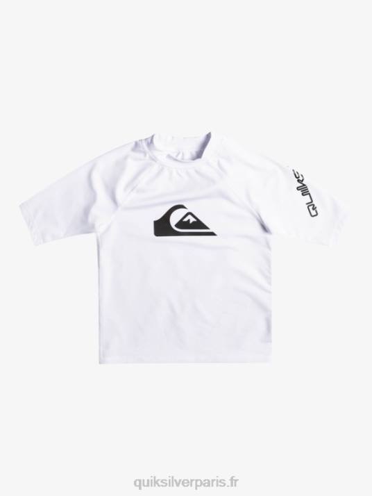garçons Quiksilver 2-7 tous les temps manches courtes upf 50 rashguard D6PT2126 blanc