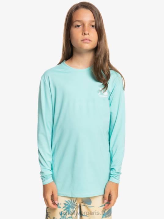 garçons Quiksilver 8-16 héritage chiné t-shirt de surf à manches longues upf 50 D6PT2199 bleu ange chiné