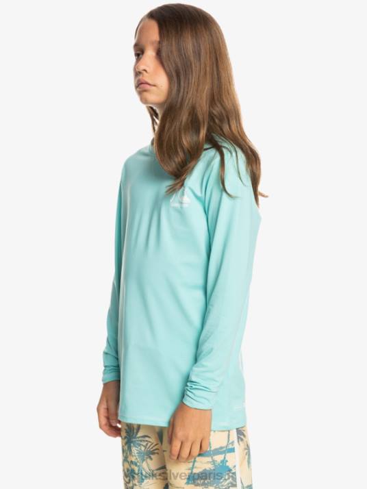 garçons Quiksilver 8-16 héritage chiné t-shirt de surf à manches longues upf 50 D6PT2199 bleu ange chiné