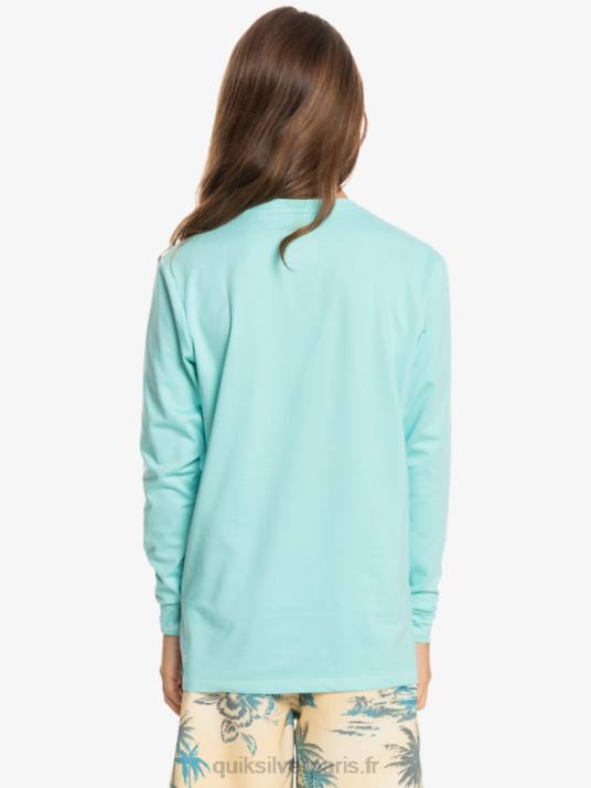 garçons Quiksilver 8-16 héritage chiné t-shirt de surf à manches longues upf 50 D6PT2199 bleu ange chiné
