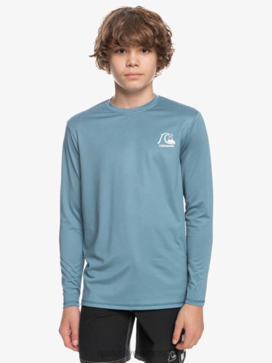 garçons Quiksilver 8-16 héritage chiné t-shirt de surf à manches longues upf 50 D6PT2201 bruyère bleue provinciale