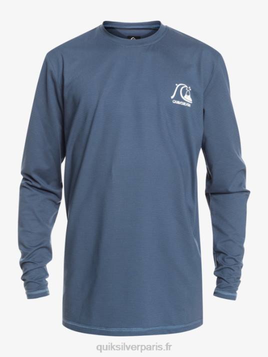 garçons Quiksilver 8-16 héritage chiné t-shirt de surf à manches longues upf 50 D6PT2203 insigne bleu chiné
