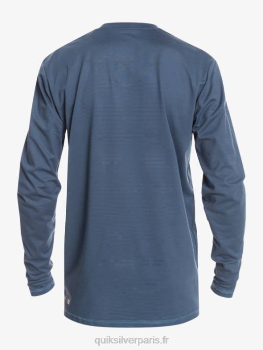 garçons Quiksilver 8-16 héritage chiné t-shirt de surf à manches longues upf 50 D6PT2203 insigne bleu chiné