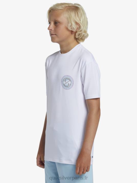 garçons Quiksilver 8-16 mix session upf 50 t-shirt de surf à manches courtes D6PT2014 Blanc comme neige