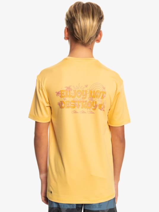 garçons Quiksilver 8-16 mix session upf 50 t-shirt de surf à manches courtes D6PT2015 blé