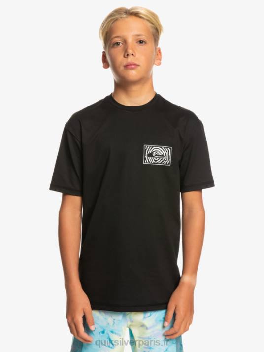 garçons Quiksilver 8-16 mix session upf 50 t-shirt de surf à manches courtes D6PT2016 noir
