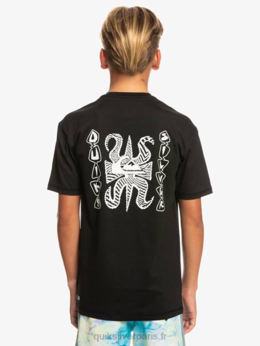 garçons Quiksilver 8-16 mix session upf 50 t-shirt de surf à manches courtes D6PT2016 noir