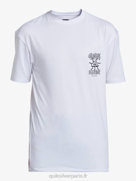 garçons Quiksilver 8-16 mix session upf 50 t-shirt de surf à manches courtes D6PT2017 blanc