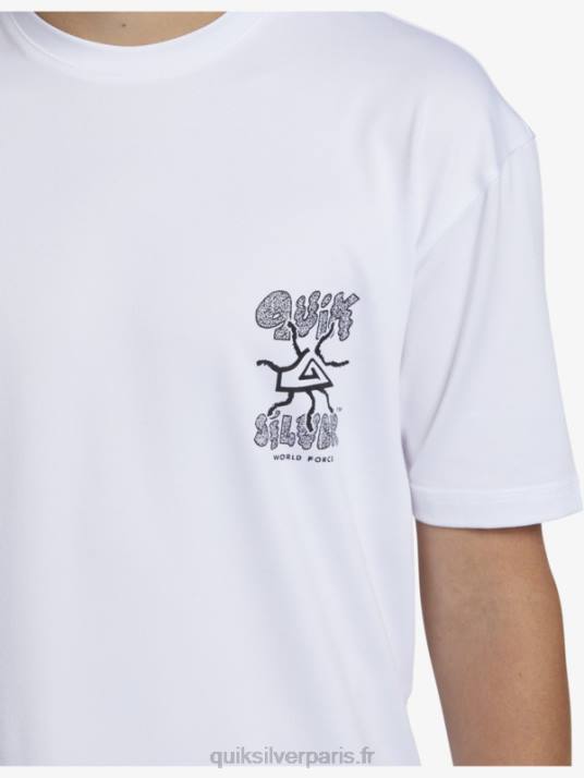 garçons Quiksilver 8-16 mix session upf 50 t-shirt de surf à manches courtes D6PT2017 blanc