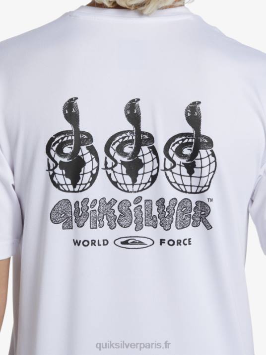 garçons Quiksilver 8-16 mix session upf 50 t-shirt de surf à manches courtes D6PT2017 blanc