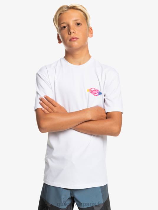 garçons Quiksilver 8-16 radical upf 50 t-shirt de surf D6PT2010 blanc