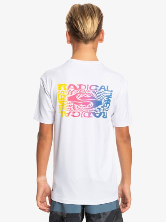 garçons Quiksilver 8-16 radical upf 50 t-shirt de surf D6PT2010 blanc