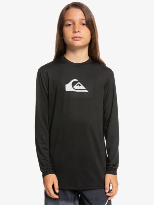garçons Quiksilver 8-16 solid streak ls t-shirt de surf pour jeunes l/sl D6PT2117 noir