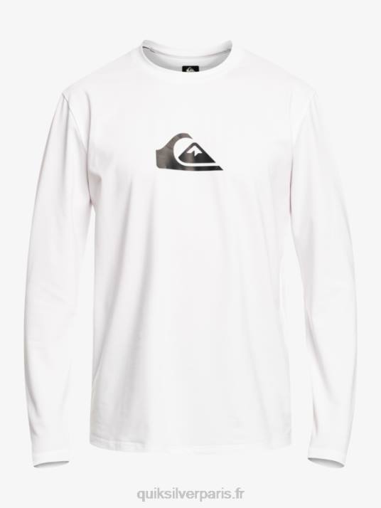 garçons Quiksilver 8-16 solid streak ls t-shirt de surf pour jeunes l/sl D6PT2118 blanc