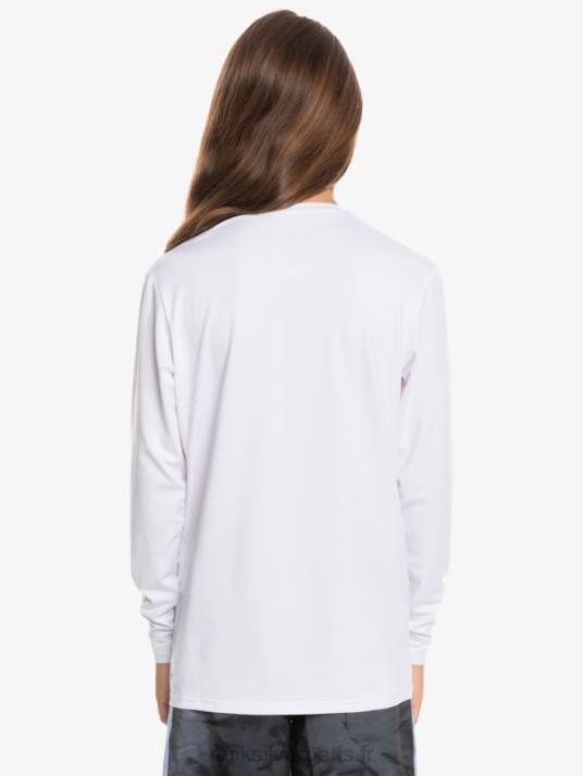 garçons Quiksilver 8-16 solid streak ls t-shirt de surf pour jeunes l/sl D6PT2118 blanc