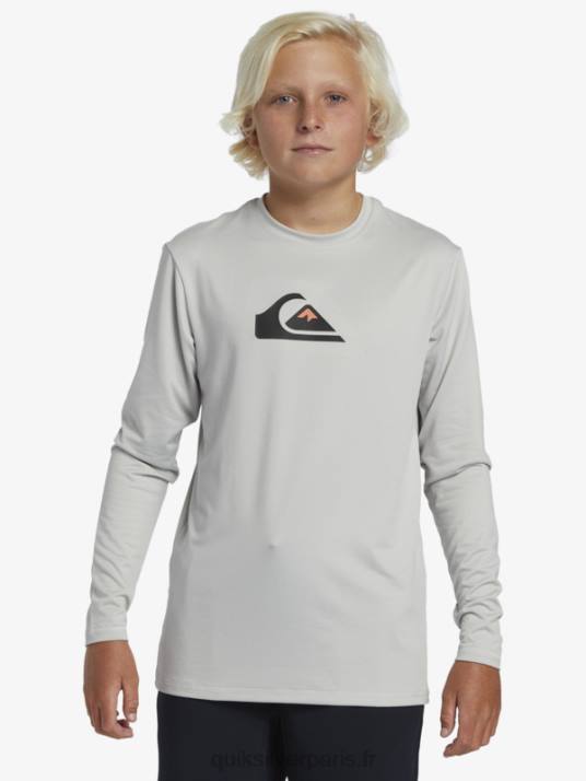 garçons Quiksilver 8-16 solid streak ls t-shirt de surf pour jeunes l/sl D6PT2119 gris violet