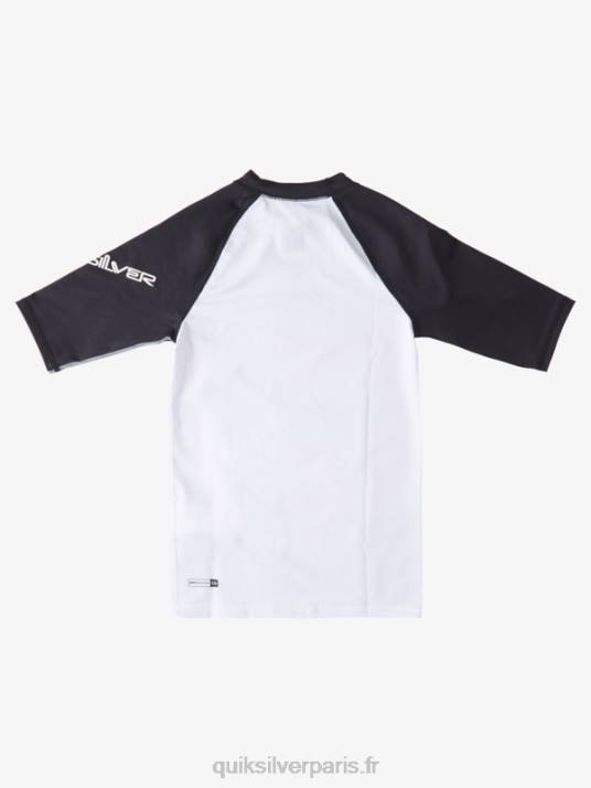 garçons Quiksilver 8-16 tous les temps à manches courtes upf 50 rashguard D6PT2245 blanc noir