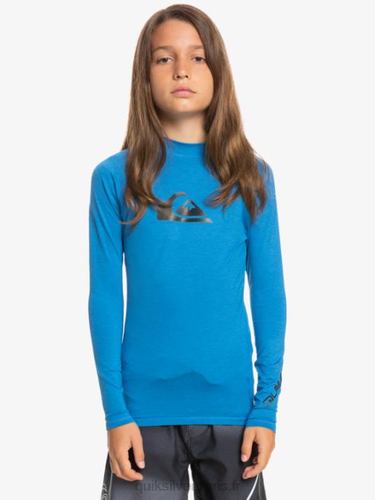 garçons Quiksilver T-shirt de surf 8-16 all time ls jeunesse l/sl D6PT2100 tuba bleu chiné