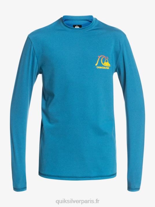 garçons Quiksilver T-shirt de surf UPF 50 à manches longues Heritage Heather 8-16 D6PT2262 bruyère bleue de Vallarta