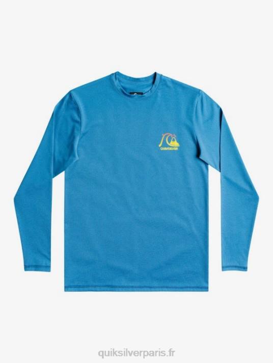 garçons Quiksilver T-shirt de surf UPF 50 à manches longues Heritage Heather 8-16 D6PT2262 bruyère bleue de Vallarta