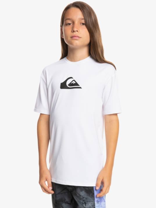 garçons Quiksilver T-shirt de surf à manches courtes UPF 50 8-16 D6PT2132 blanc