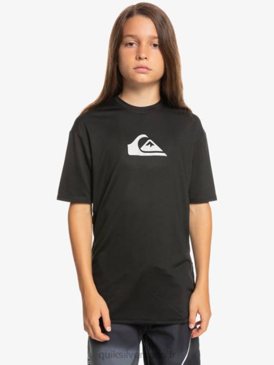 garçons Quiksilver T-shirt de surf à manches courtes UPF 50 8-16 D6PT2134 noir