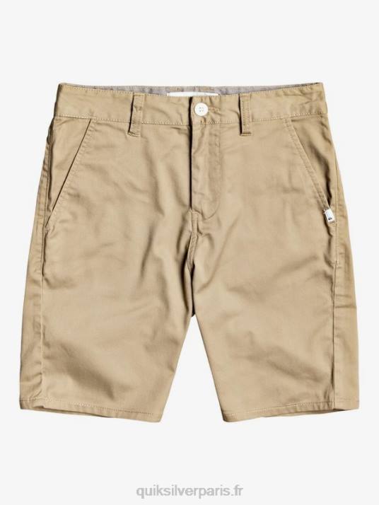 garçons Quiksilver 8-16 new daily union short chino extensible D6PT2111 bois d\'orme