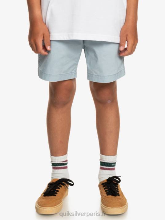 garçons Quiksilver 8-16 taxer 15 short taille élastique D6PT2082 bleu céleste